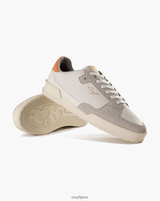 educación física Cruyff Copa gemela heredada blanco/naranja 42TR20154 hombres zapatillas