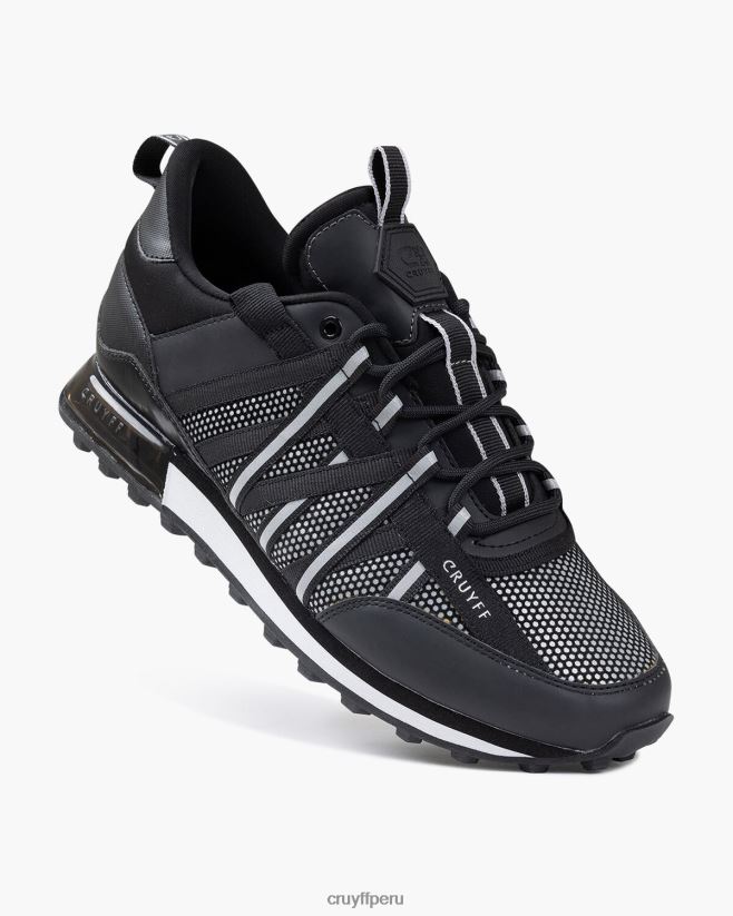 educación física Cruyff fearia-reflect flocado/mate negro/plata 42TR20469 hombres zapatillas