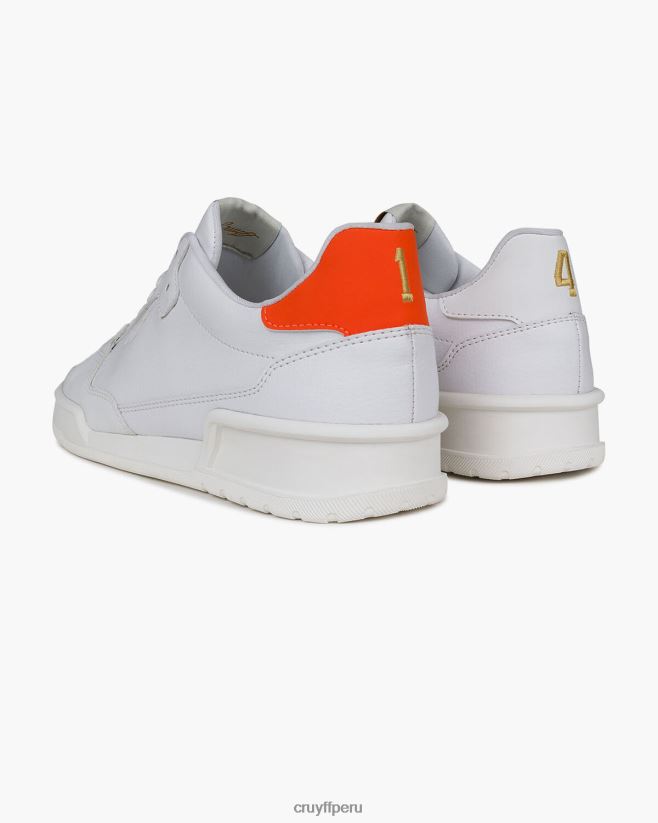 educación física Cruyff legado twincup equipo nacional holandés blanco/naranja 42TR20748 hombres zapatillas