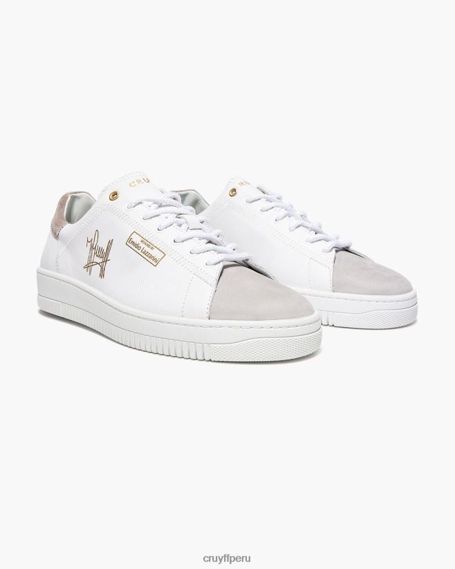 educación física Cruyff napa suave labrada con láser joan/nubuck suave blanco negro 42TR20909 hombres zapatillas