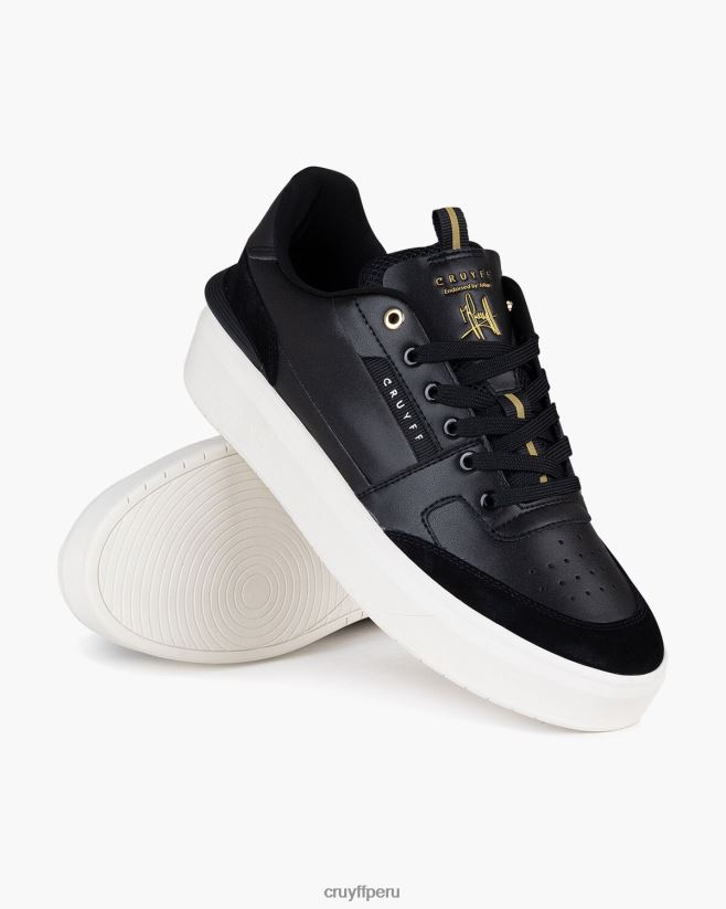 educación física Cruyff tenis avalado negro 42TR20595 hombres zapatillas