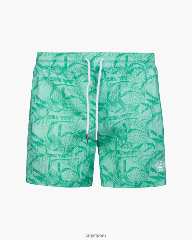 educación física Cruyff bañador ramir-95% poliéster 5% elastano verde 42TR20894 hombres bermudas