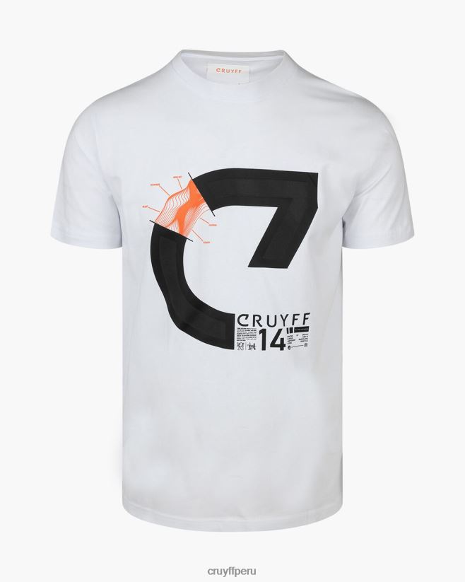 educación física Cruyff alan ss camiseta blanco 42TR20122 hombres camiseta