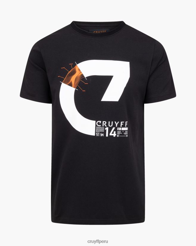 educación física Cruyff alan ss camiseta negro 42TR20177 hombres camiseta