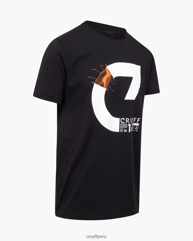 educación física Cruyff alan ss camiseta negro 42TR20177 hombres camiseta