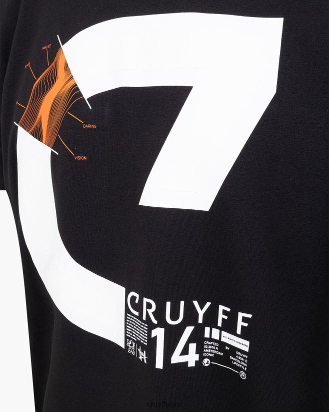 educación física Cruyff alan ss camiseta negro 42TR20177 hombres camiseta
