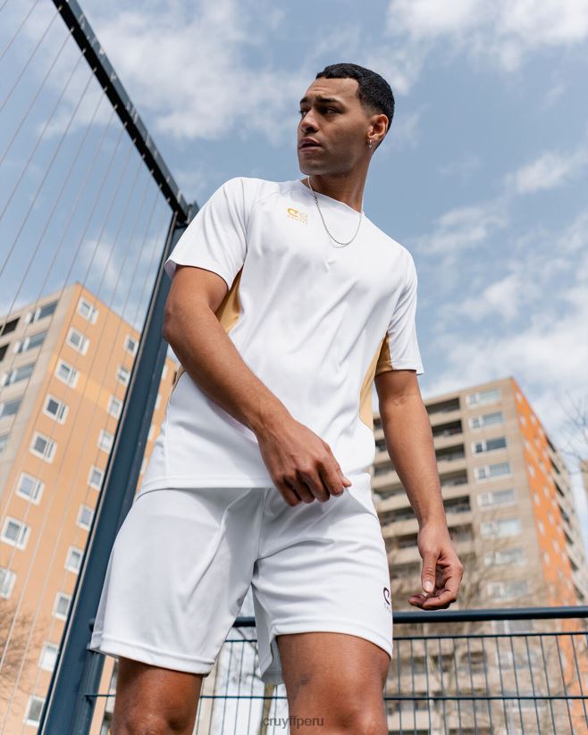 educación física Cruyff camisa de giro tecnológico Oro blanco 42TR20630 hombres camiseta