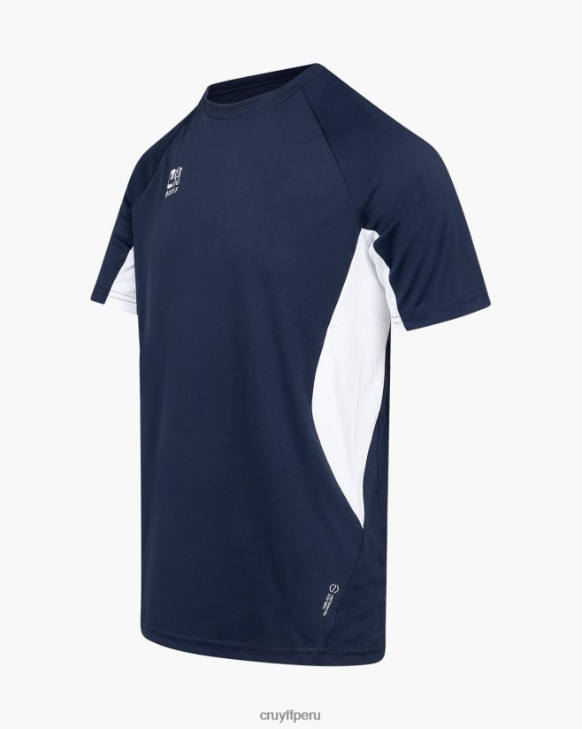 educación física Cruyff camisa de giro tecnológico azul marino/blanco 42TR20632 hombres camiseta