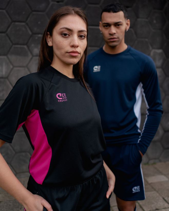 educación física Cruyff camisa de giro tecnológico negro/varios 42TR20671 hombres camiseta