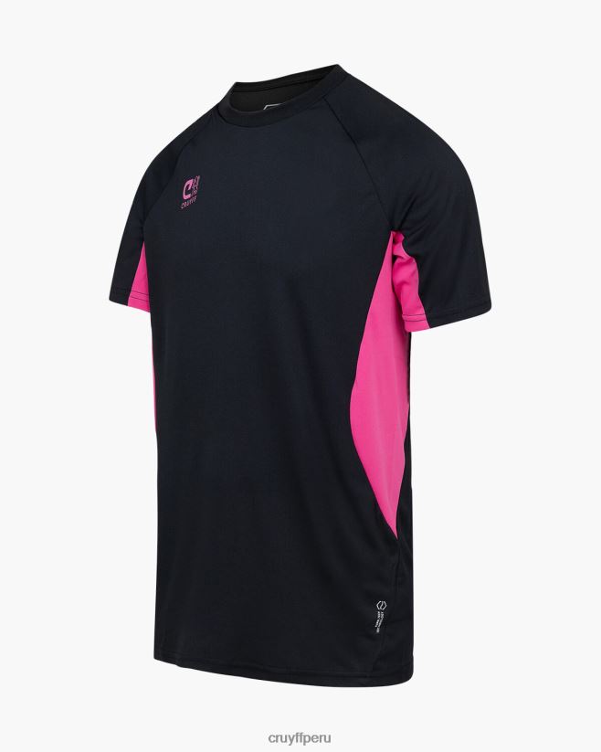 educación física Cruyff camisa de giro tecnológico negro/varios 42TR20671 hombres camiseta