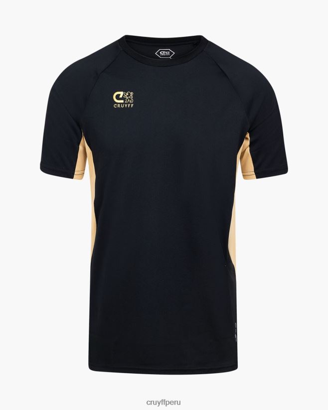 educación física Cruyff camisa de giro tecnológico oro negro 42TR20634 hombres camiseta