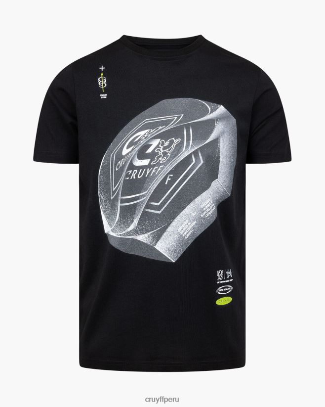 educación física Cruyff camiseta alex negro 42TR20198 hombres camiseta