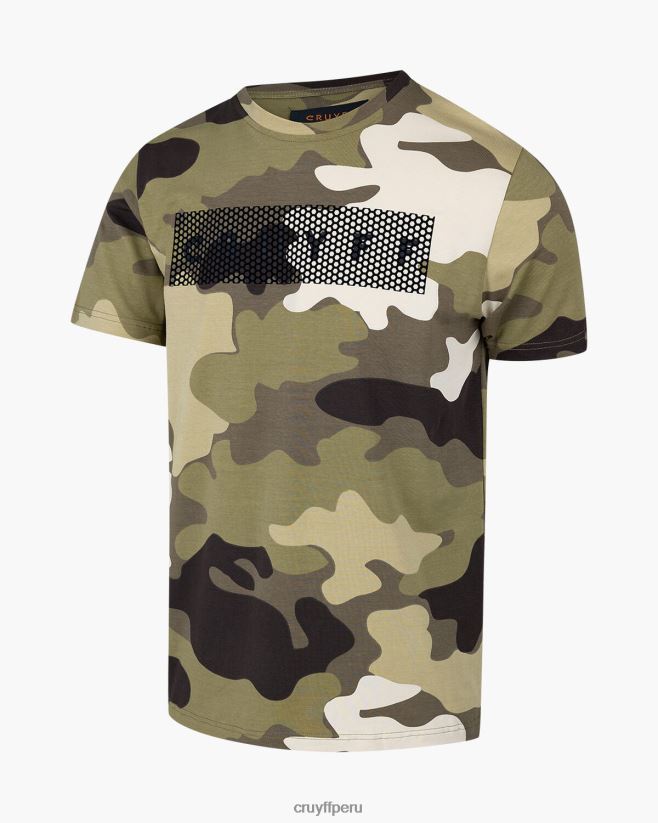 educación física Cruyff camiseta de camuflaje ejercito verde 42TR20602 hombres camiseta