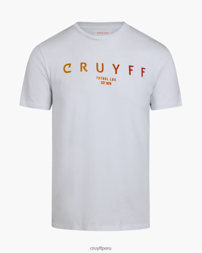 educación física Cruyff camiseta de éder blanco 42TR20360 hombres camiseta