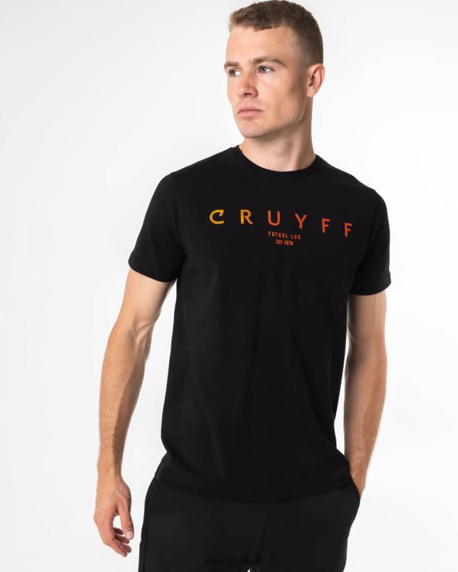 educación física Cruyff camiseta de éder negro 42TR20359 hombres camiseta