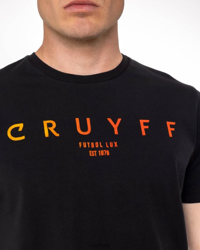 educación física Cruyff camiseta de éder negro 42TR20359 hombres camiseta