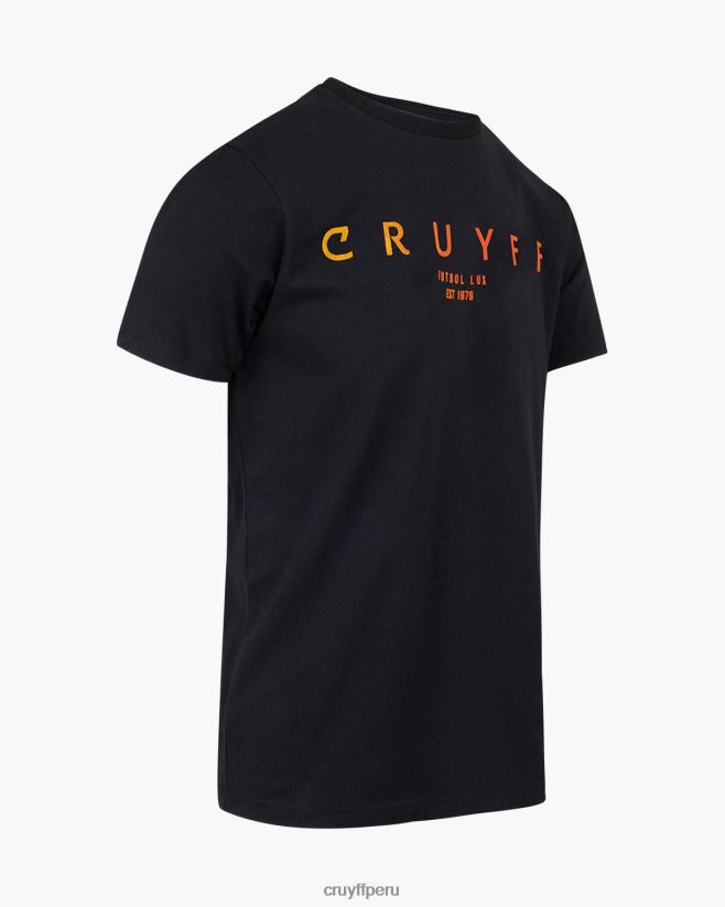 educación física Cruyff camiseta de éder negro 42TR20359 hombres camiseta