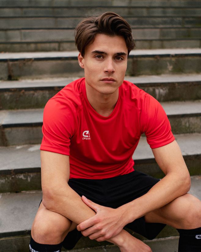 educación física Cruyff camiseta de entrenamiento rojo 42TR20628 hombres camiseta