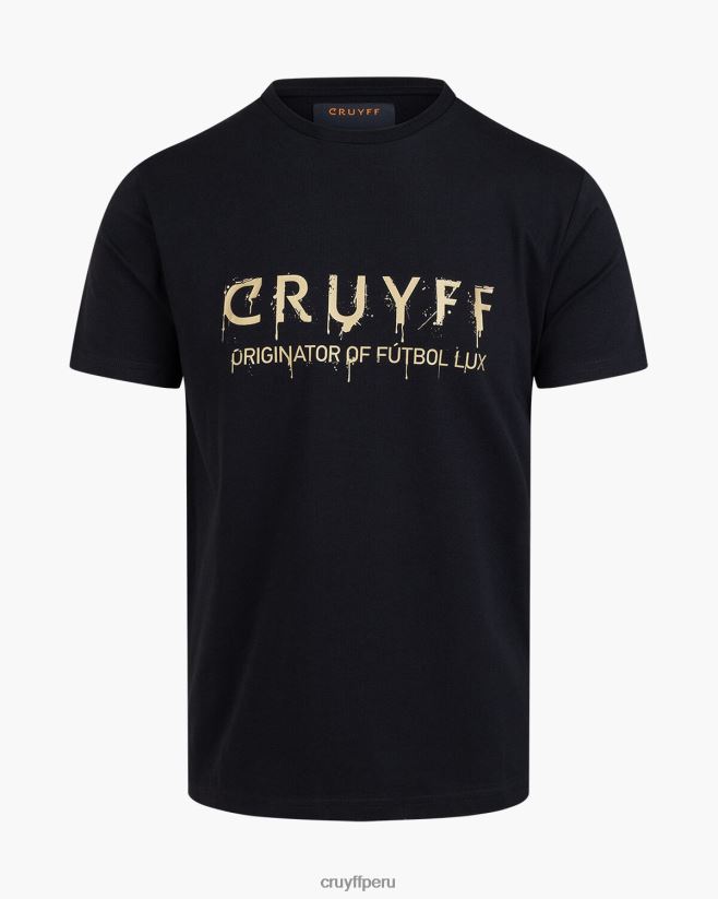 educación física Cruyff camiseta de grafiti negro 42TR20405 hombres camiseta