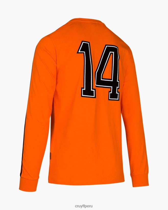 educación física Cruyff camiseta de la copa del mundo manga larga-95 % poliéster/5 % spandex naranja 42TR20786 hombres camiseta