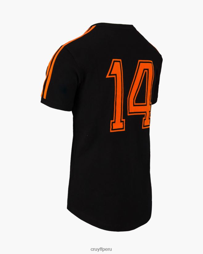educación física Cruyff camiseta de la copa del mundo negro 42TR20860 hombres camiseta