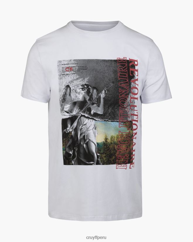 educación física Cruyff camiseta de los ángeles blanco 42TR201309 hombres camiseta