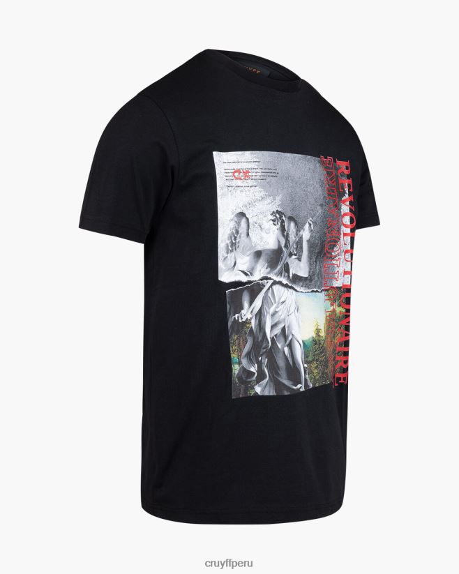 educación física Cruyff camiseta de los ángeles negro 42TR201308 hombres camiseta