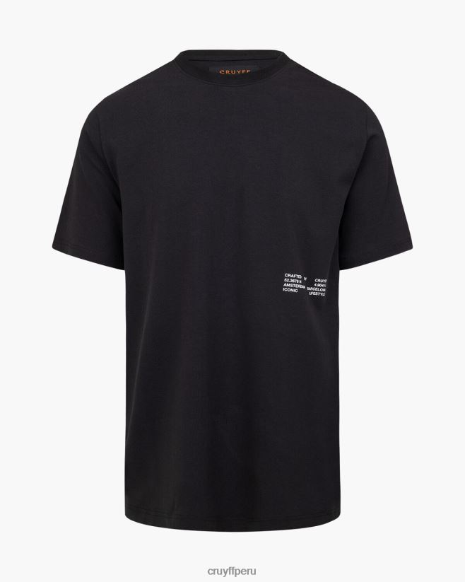 educación física Cruyff camiseta de mica negro 42TR2078 hombres camiseta