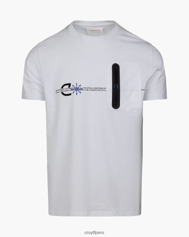 educación física Cruyff camiseta de rayos blanco 42TR20205 hombres camiseta