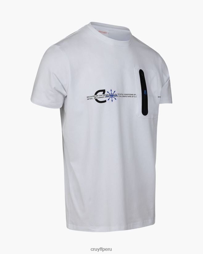 educación física Cruyff camiseta de rayos blanco 42TR20205 hombres camiseta