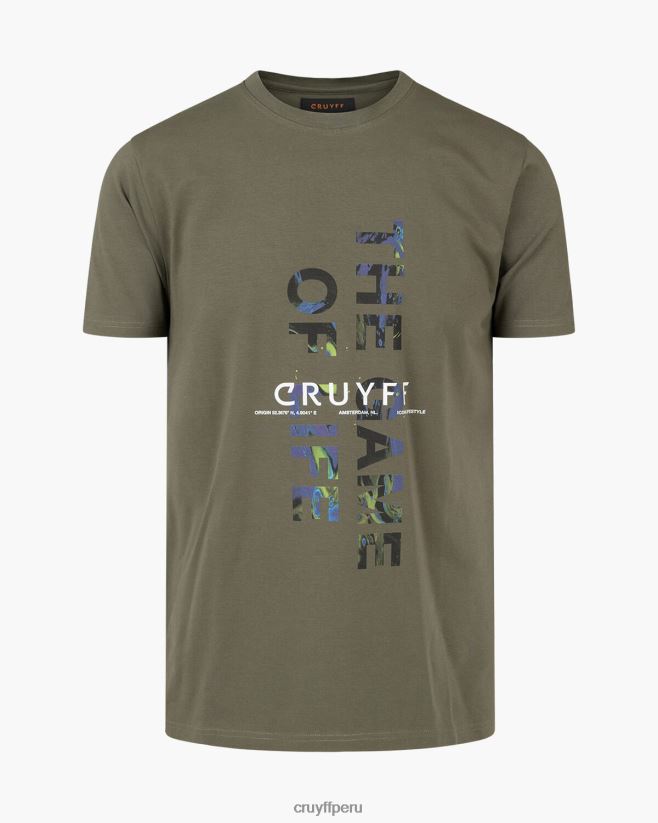 educación física Cruyff camiseta de rick ejercito verde 42TR20105 hombres camiseta
