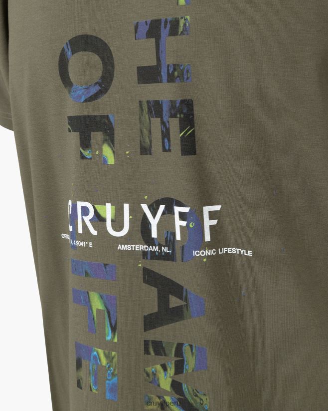 educación física Cruyff camiseta de rick ejercito verde 42TR20105 hombres camiseta