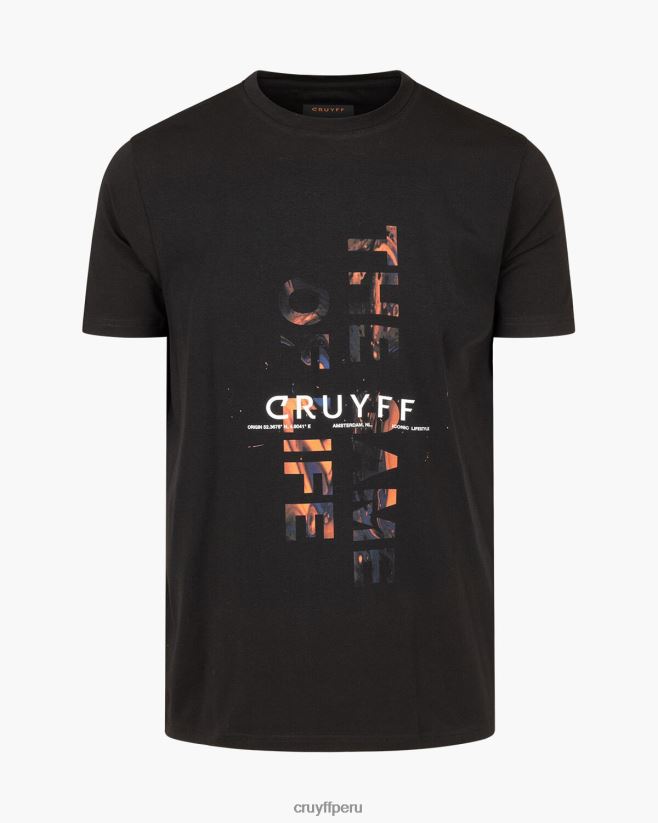 educación física Cruyff camiseta de rick negro 42TR20107 hombres camiseta