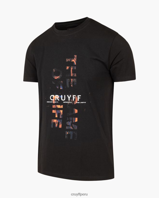 educación física Cruyff camiseta de rick negro 42TR20107 hombres camiseta