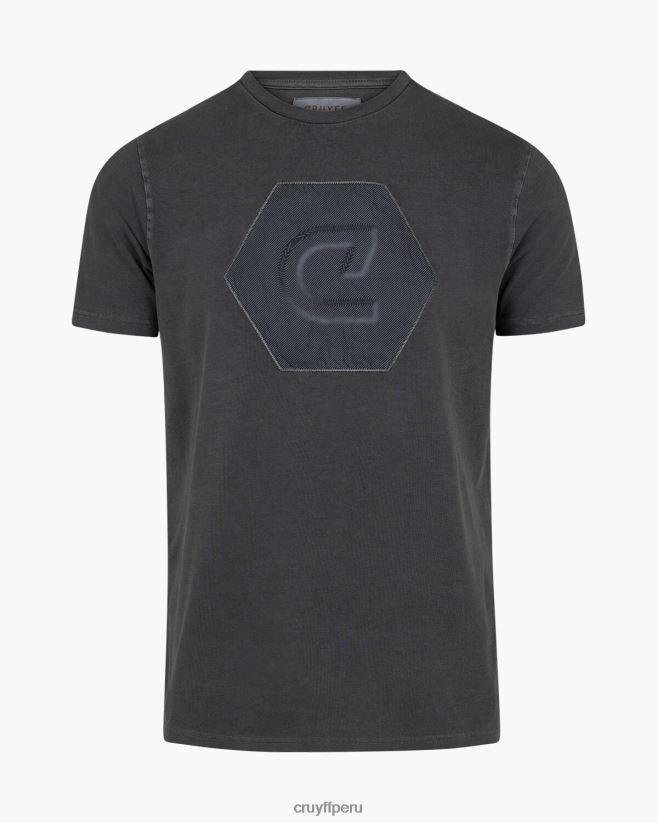 educación física Cruyff camiseta eduardo negro 42TR20695 hombres camiseta