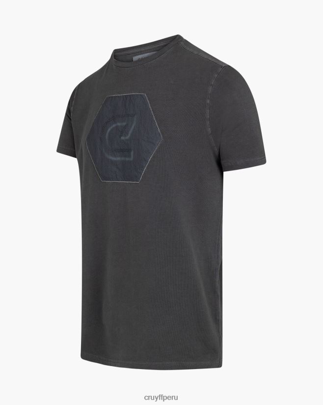 educación física Cruyff camiseta eduardo negro 42TR20695 hombres camiseta