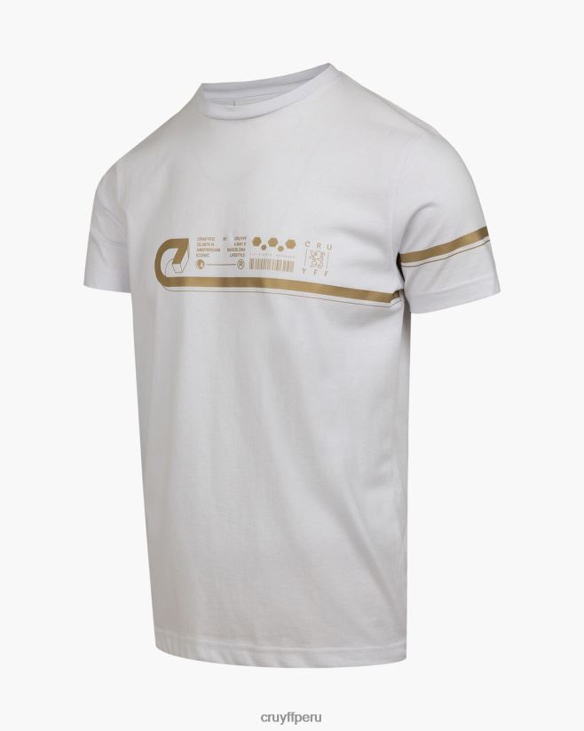 educación física Cruyff camiseta ezra Oro blanco 42TR20120 hombres camiseta