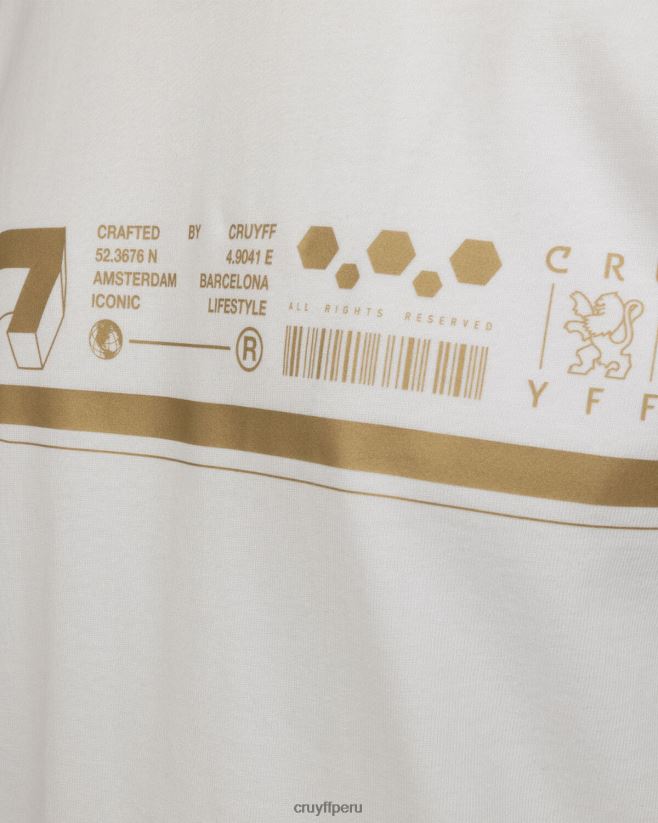 educación física Cruyff camiseta ezra Oro blanco 42TR20120 hombres camiseta