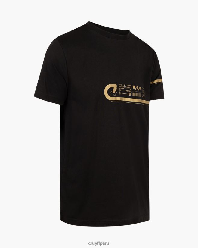 educación física Cruyff camiseta ezra oro negro 42TR20119 hombres camiseta