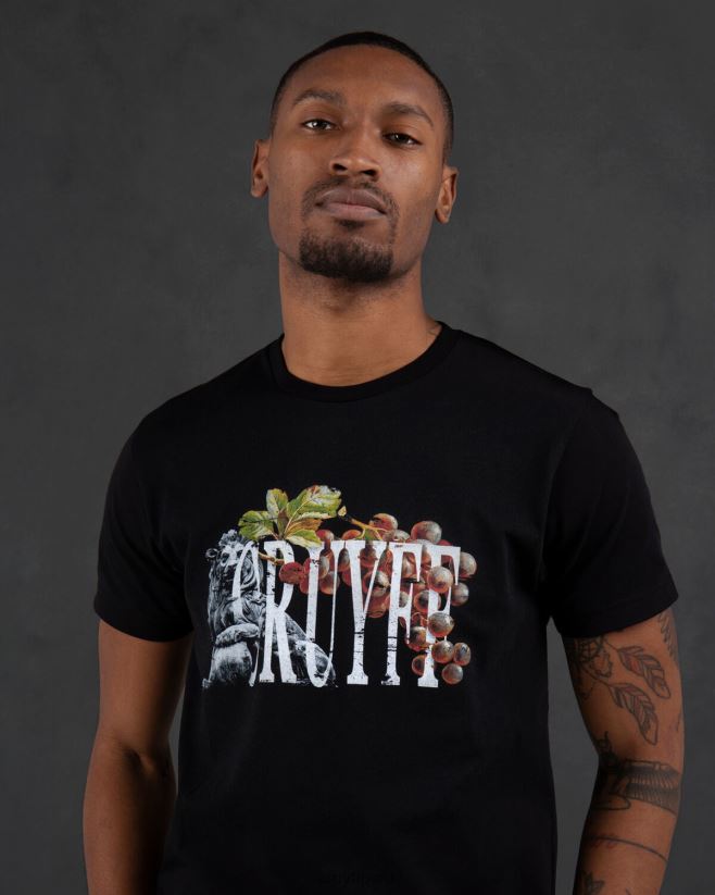 educación física Cruyff camiseta mauro negro 42TR20867 hombres camiseta