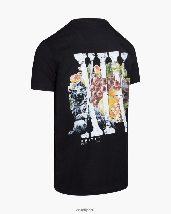 educación física Cruyff camiseta mauro negro 42TR20867 hombres camiseta