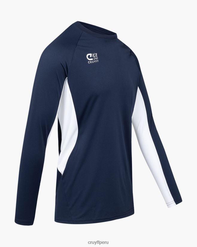 educación física Cruyff camiseta tech turn ls azul marino/blanco 42TR20665 hombres camiseta