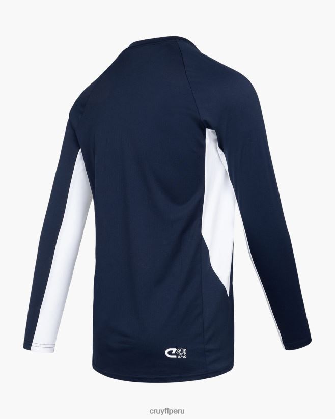educación física Cruyff camiseta tech turn ls azul marino/blanco 42TR20665 hombres camiseta