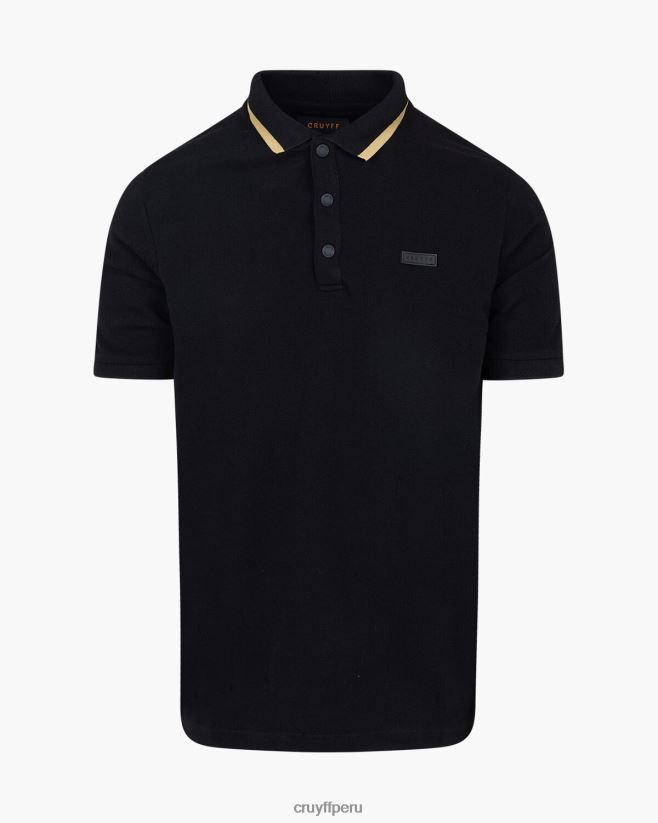 educación física Cruyff noé polo negro 42TR20750 hombres camiseta
