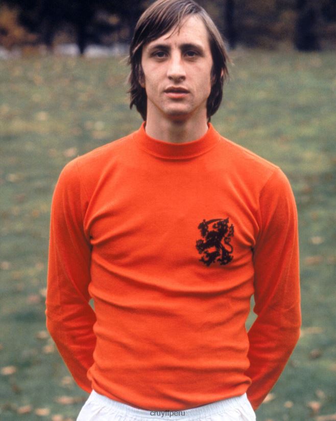 educación física Cruyff olanda 1973 naranja 42TR20880 hombres camiseta