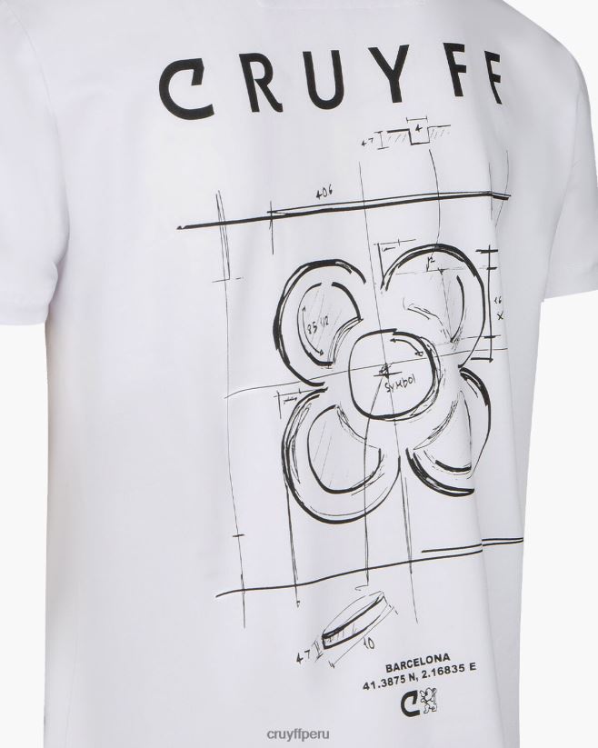 educación física Cruyff pack ciudad tee bcn blanco 42TR20645 hombres camiseta