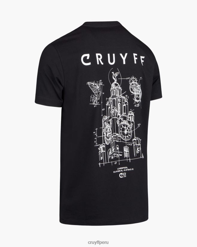 educación física Cruyff paquete de la ciudad tee liv negro 42TR20735 hombres camiseta