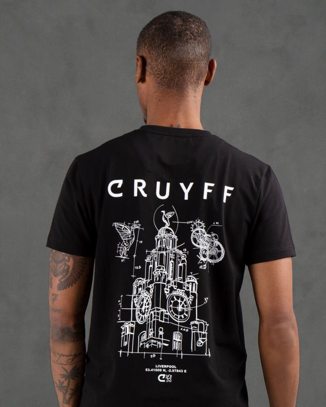 educación física Cruyff paquete de la ciudad tee liv negro 42TR20735 hombres camiseta