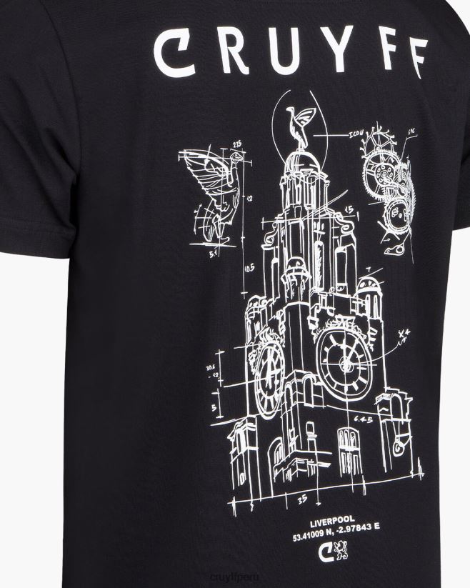 educación física Cruyff paquete de la ciudad tee liv negro 42TR20735 hombres camiseta