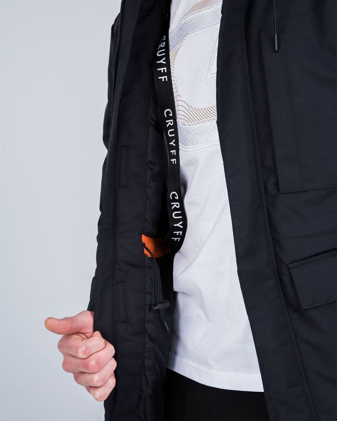 educación física Cruyff chaqueta acolchada galvez negro 42TR20763 hombres chaqueta